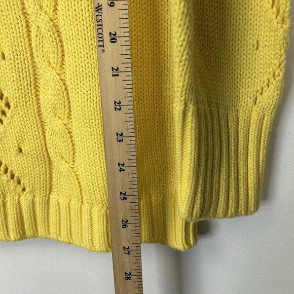 Talbots Yellow Cable Knit Sweater Women's Size 2X - Picture 7 of 9